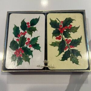 Hallmark Holiday Holly Berry Bridge Playing Cards Plastic
Coated Double Deck
